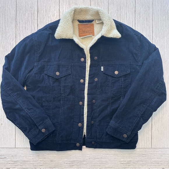 Levi's Navy Sherpa-Lined Jacket - Picture 1 of 3